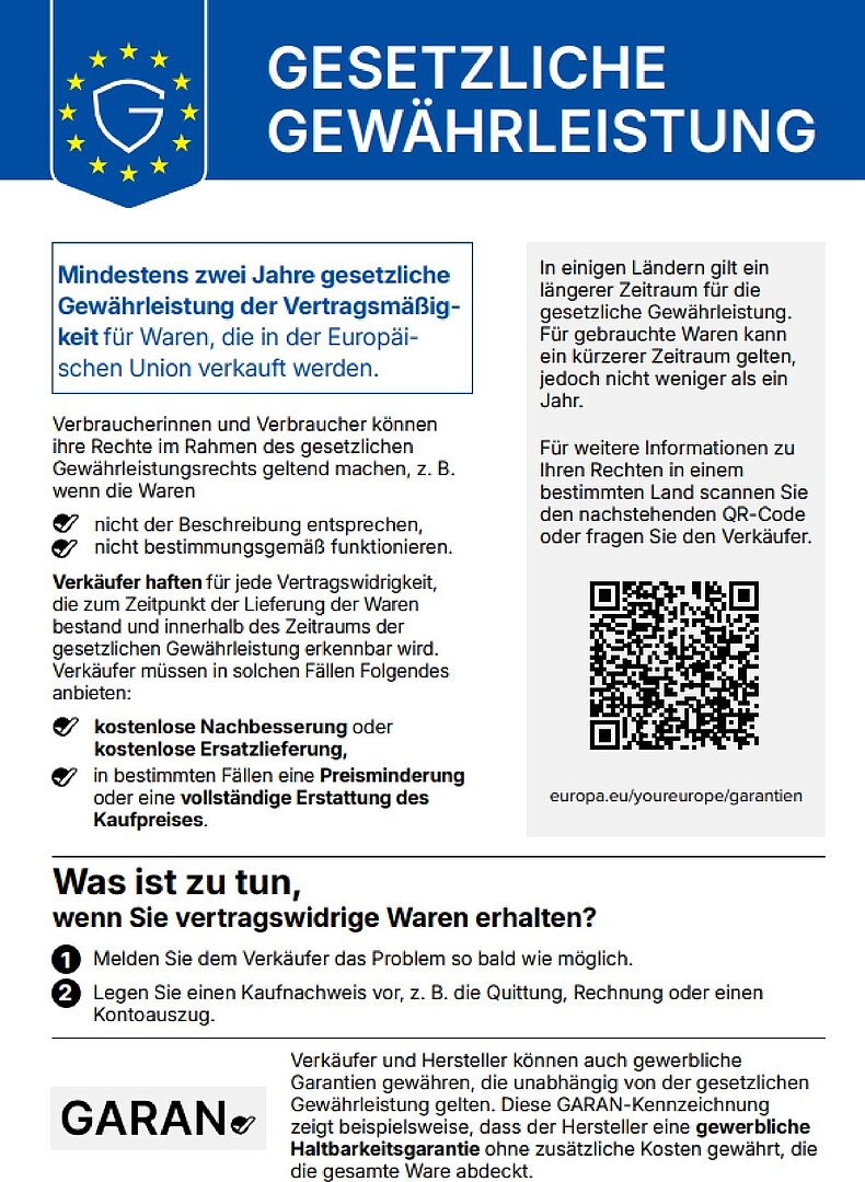 Gewährleistungen und Garantien für in der EU gekaufte Waren - Your Europe)