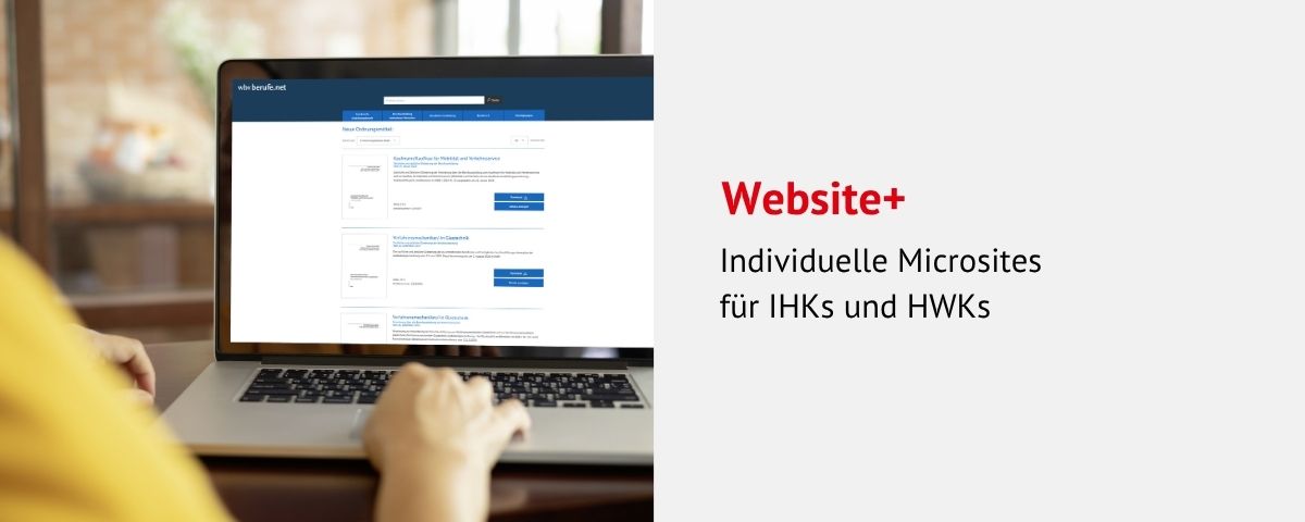 wbv berufe.net – Website+: Individuelle Microsites für IHKs und HWKs