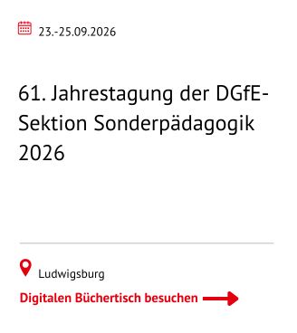 61. Jahrestagung der DGfE-Sektion Sonderpädagogik 2026