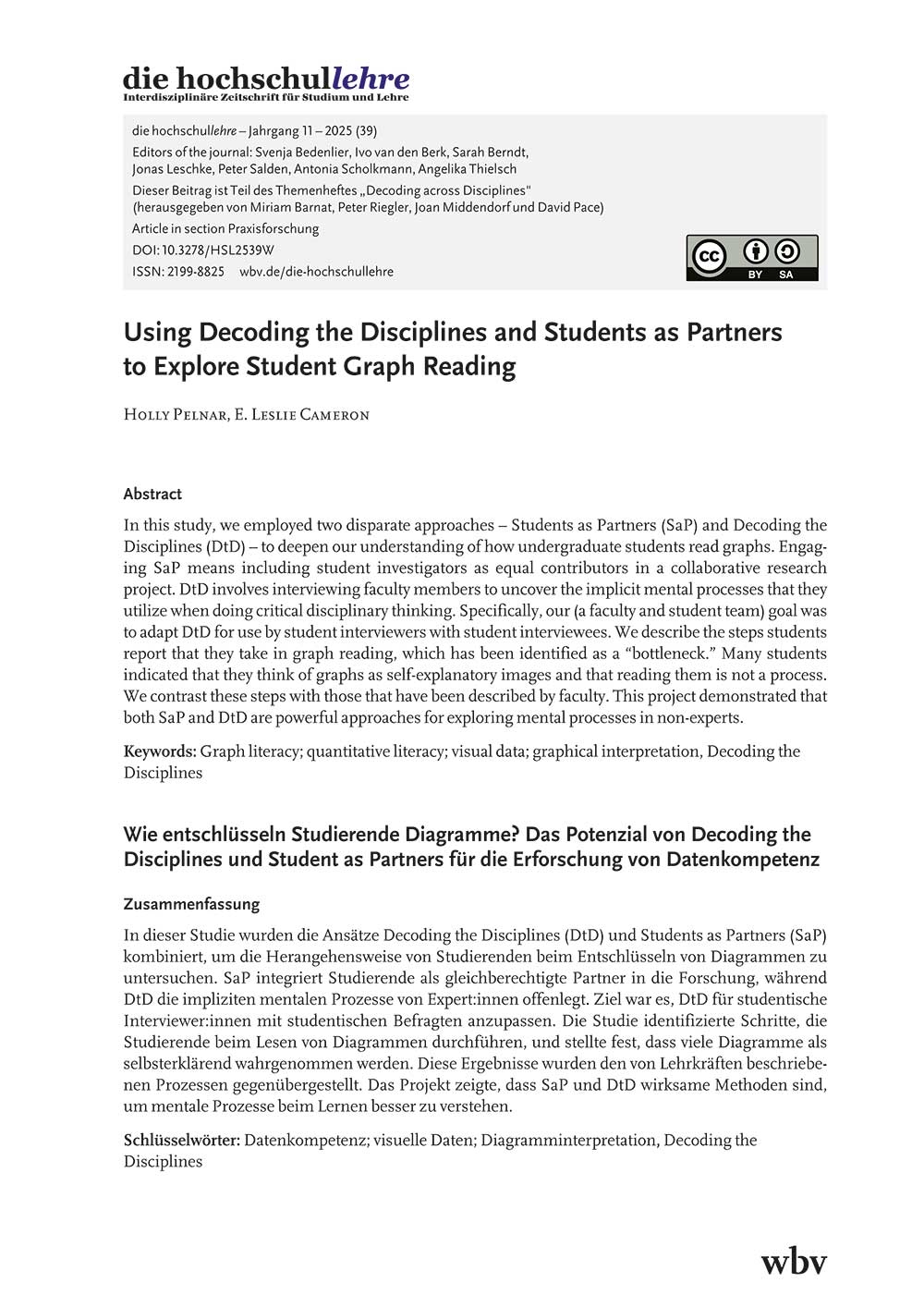 Using Decoding the Disciplines and Students as Partners to Explore Student Graph Reading