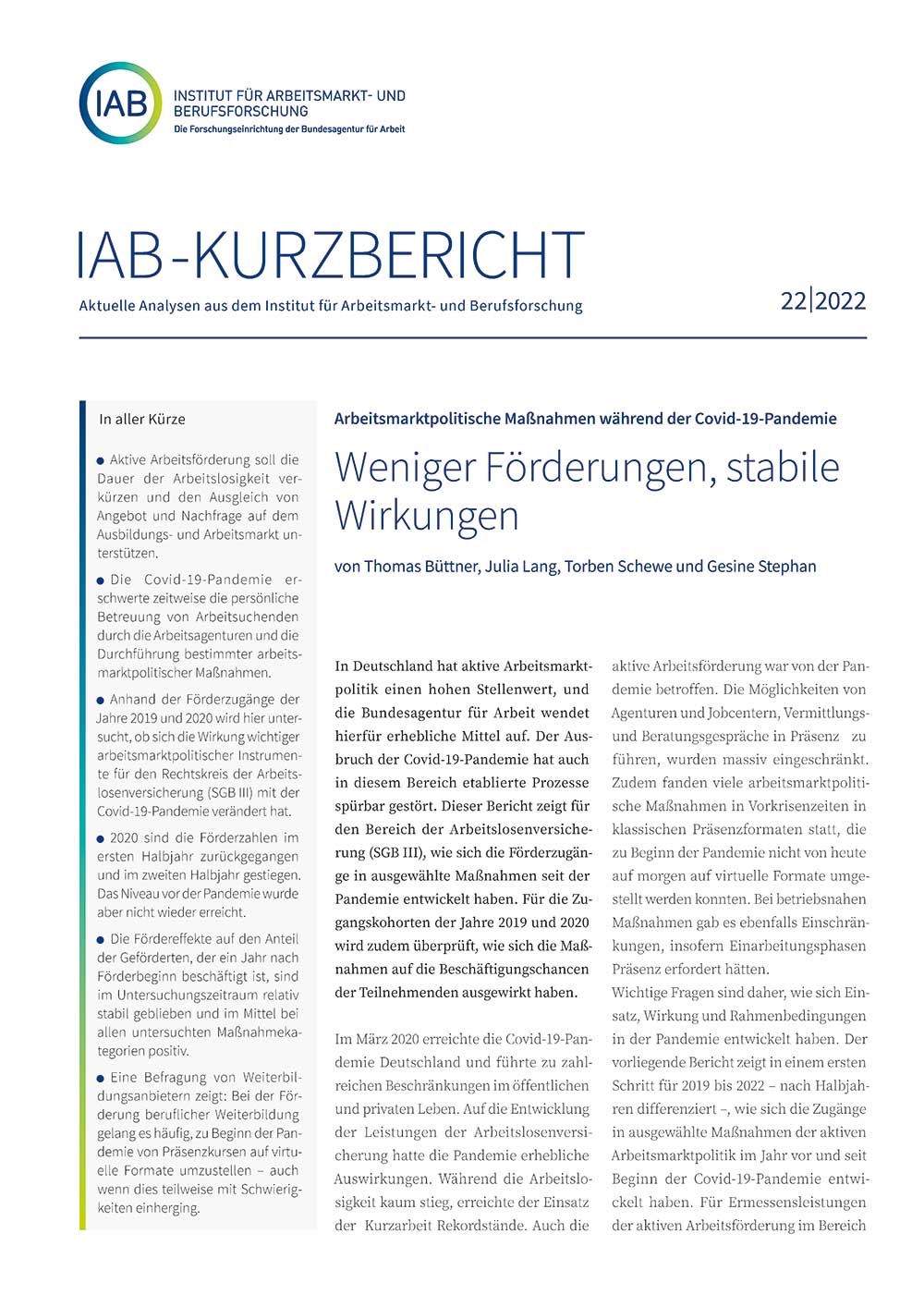 IAB-Kurzbericht 22/2022