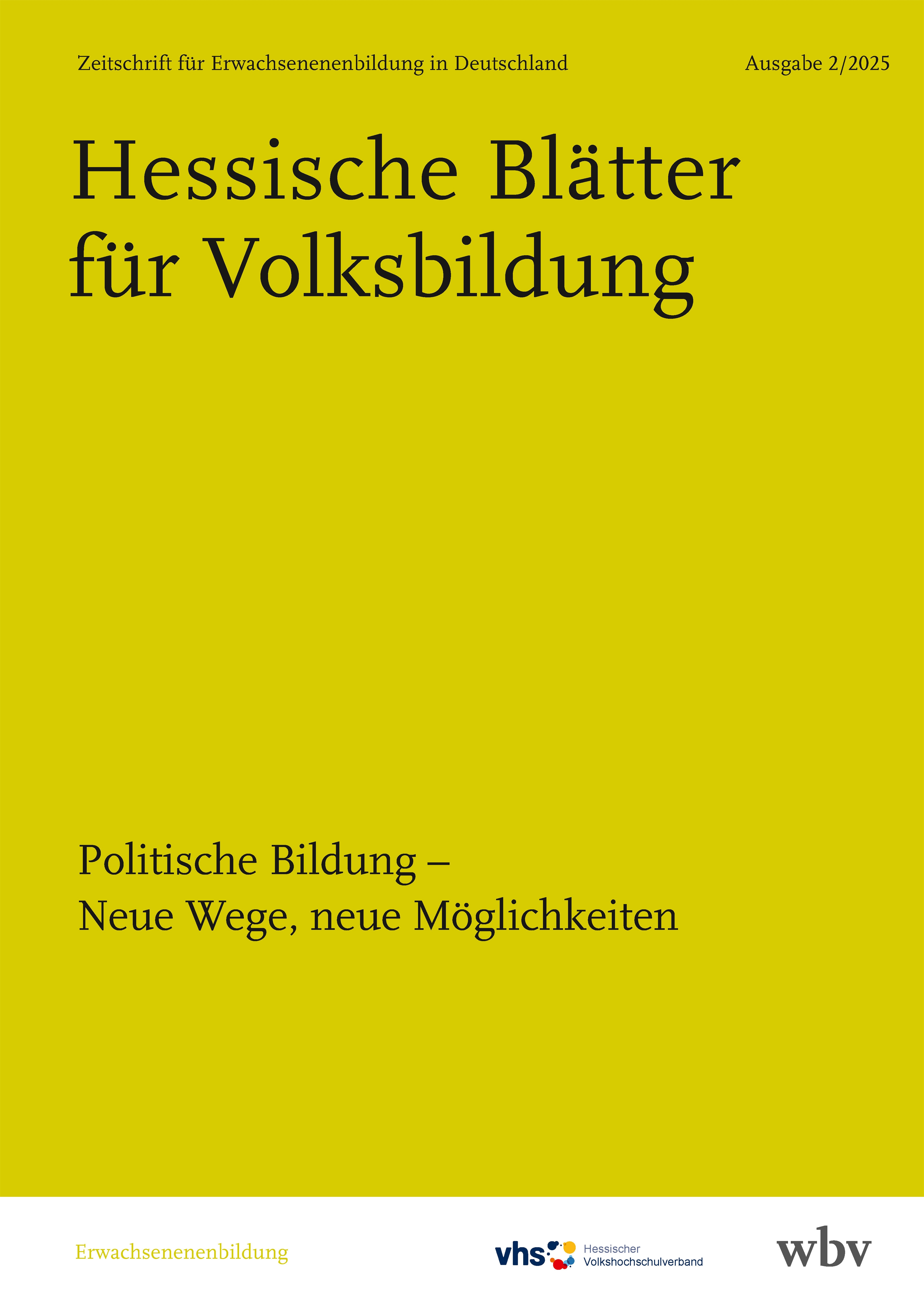 Politische Bildung – Neue Wege, neue Möglichkeiten