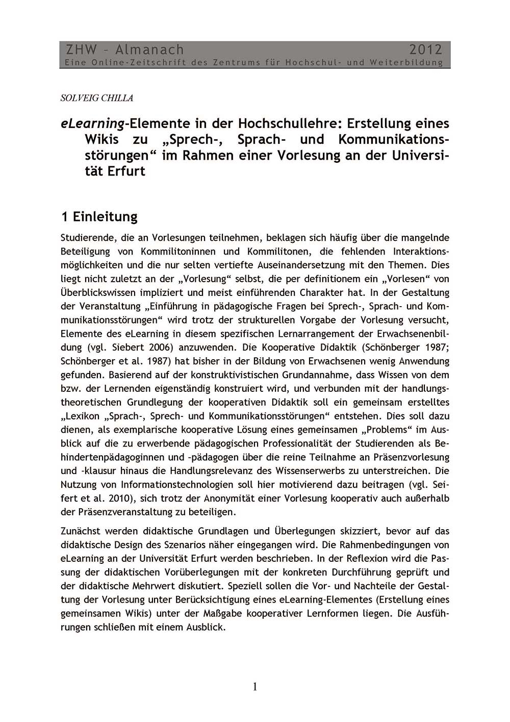 eLearning-Elemente in der Hochschullehre: eLearning-Elemente in der Hochschullehre: