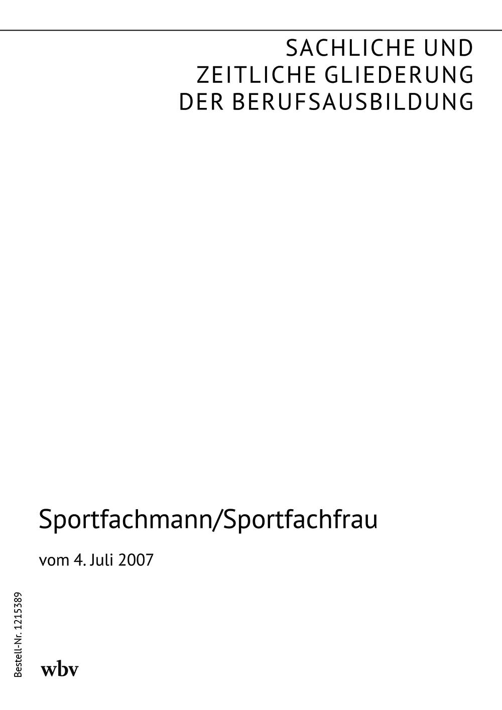 Sportfachmann/Sportfachfrau