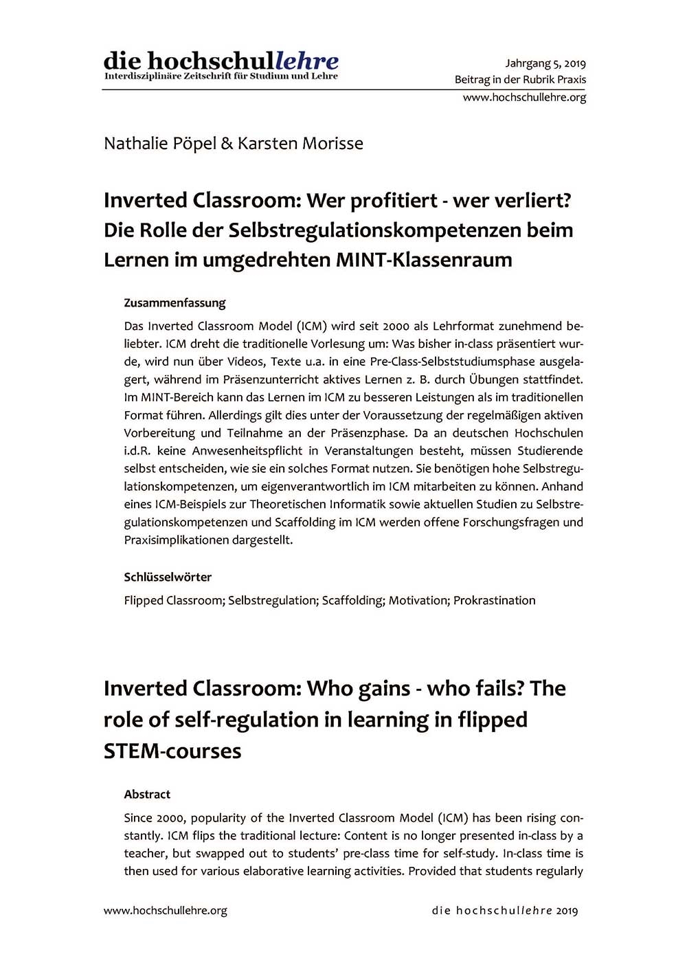 Inverted Classroom: Wer profitiert - wer verliert? Inverted Classroom: Wer profitiert - wer verliert?