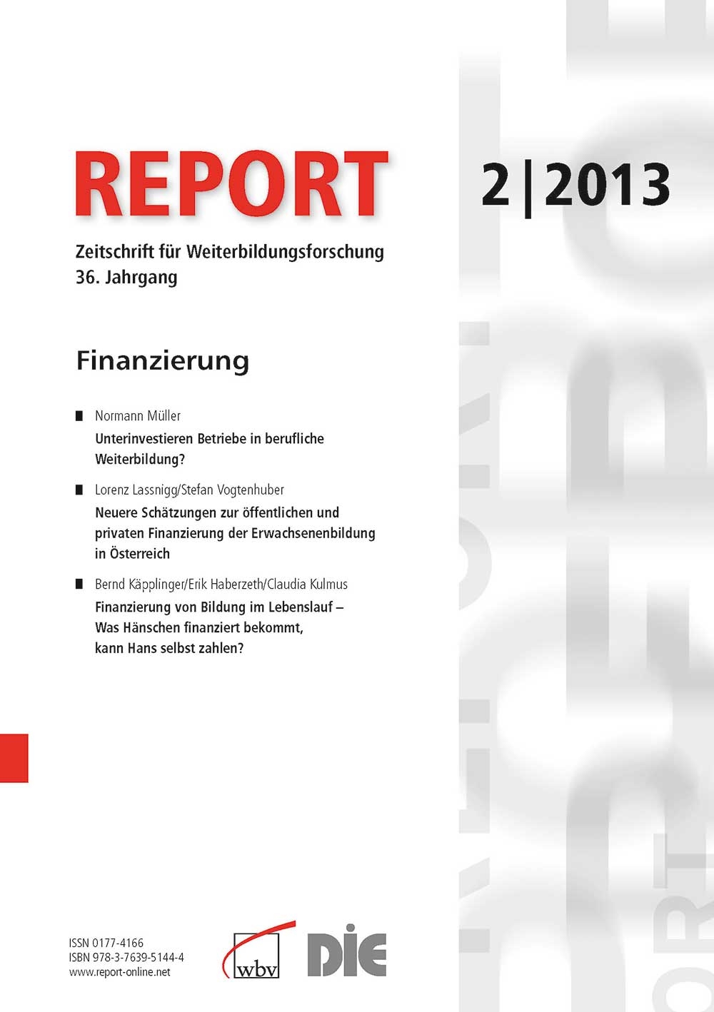 REPORT - Zeitschrift für Weiterbildungsforschung 02/2013