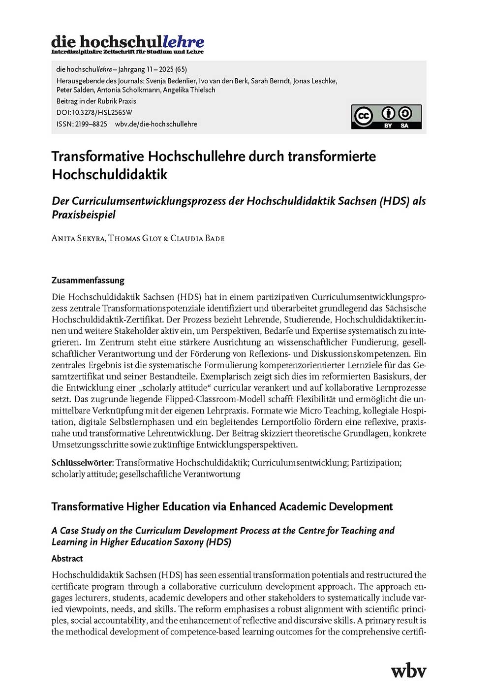 Transformative Hochschullehre durch transformierte Hochschuldidaktik. Der Curriculumsentwicklungsprozess der Hochschuldidaktik Sachsen (HDS) als Praxisbeispiel