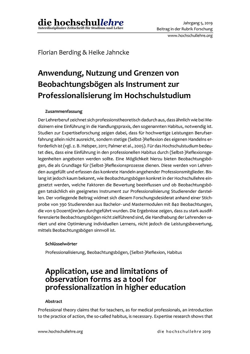 Anwendung, Nutzung & Grenzen v. Beobachtungsbögen als Instrument zur Professionalisierung Anwendung, Nutzung & Grenzen v. Beobachtungsbögen als Instrument zur Professionalisierung