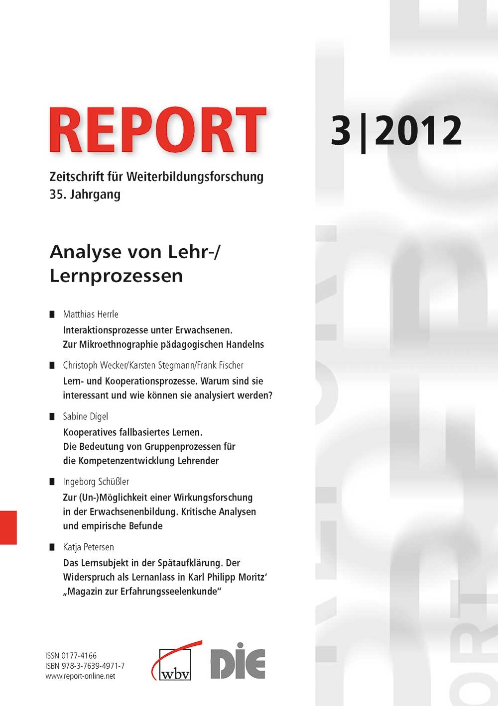 REPORT - Zeitschrift für Weiterbildungsforschung 03/2012