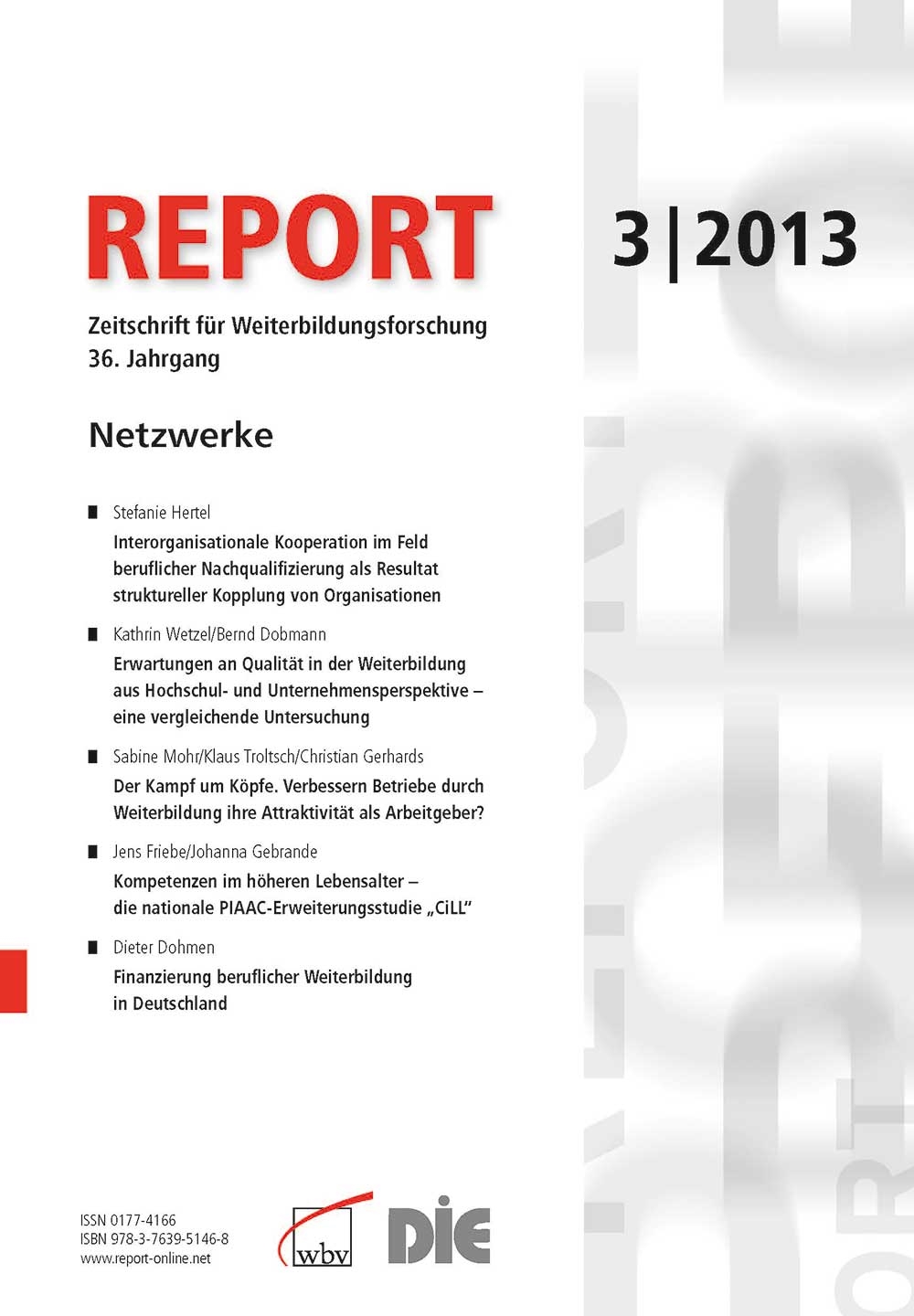 REPORT- Zeitschrift für Weiterbildungsforschung 03/2013