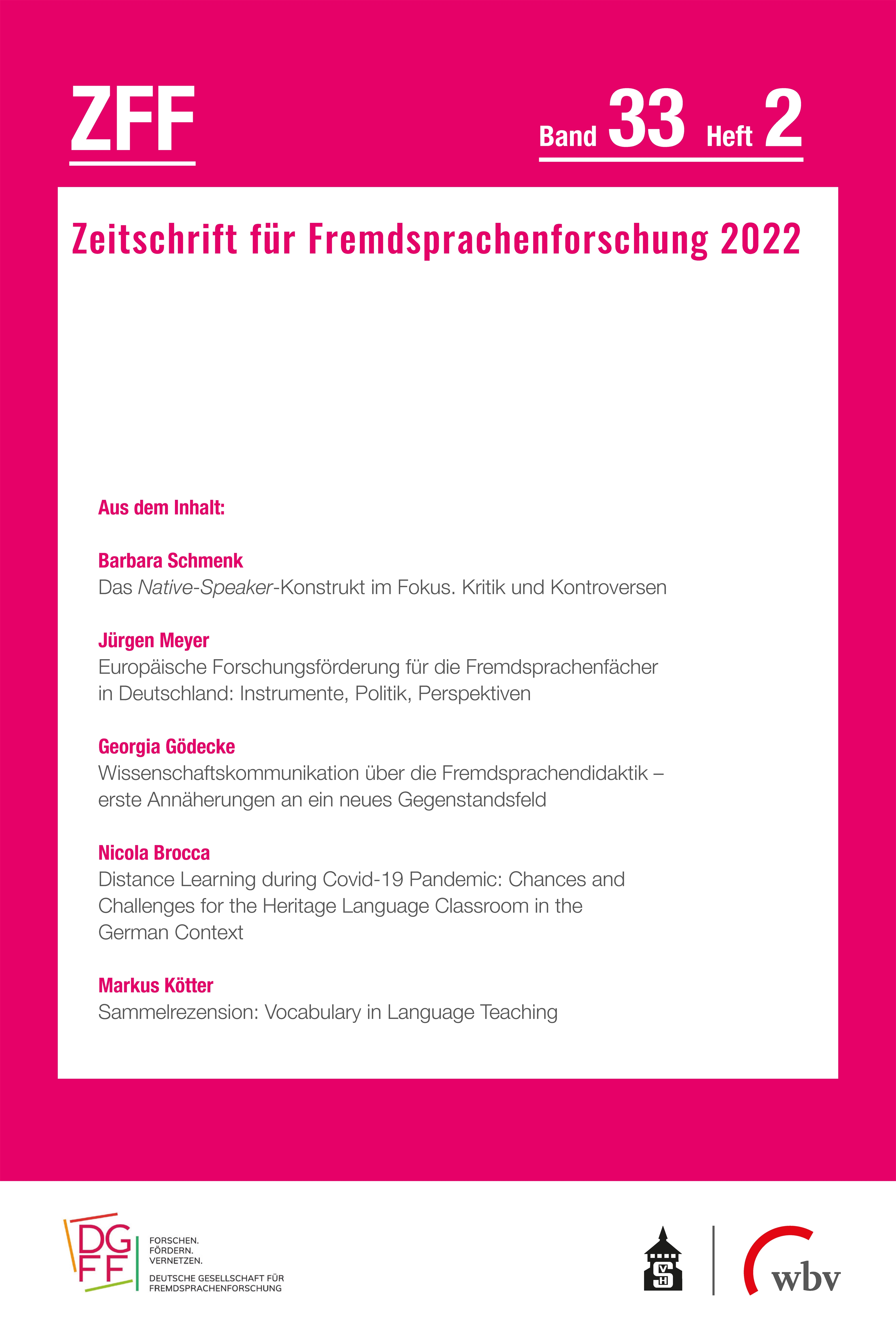 Zeitschrift für Fremdsprachenforschung 2/2022