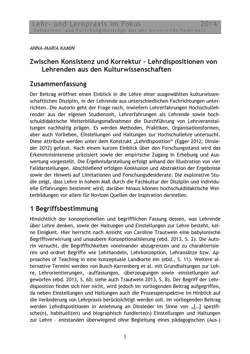 Zwischen Konsistenz und Korrektur
