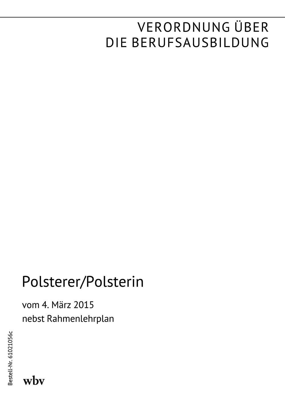 Polsterer/Polsterin