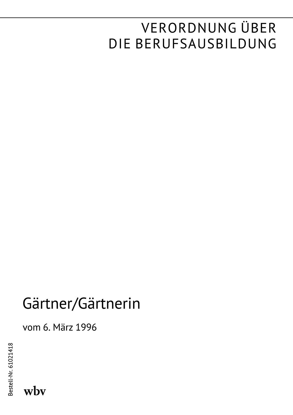 Gärtner/Gärtnerin