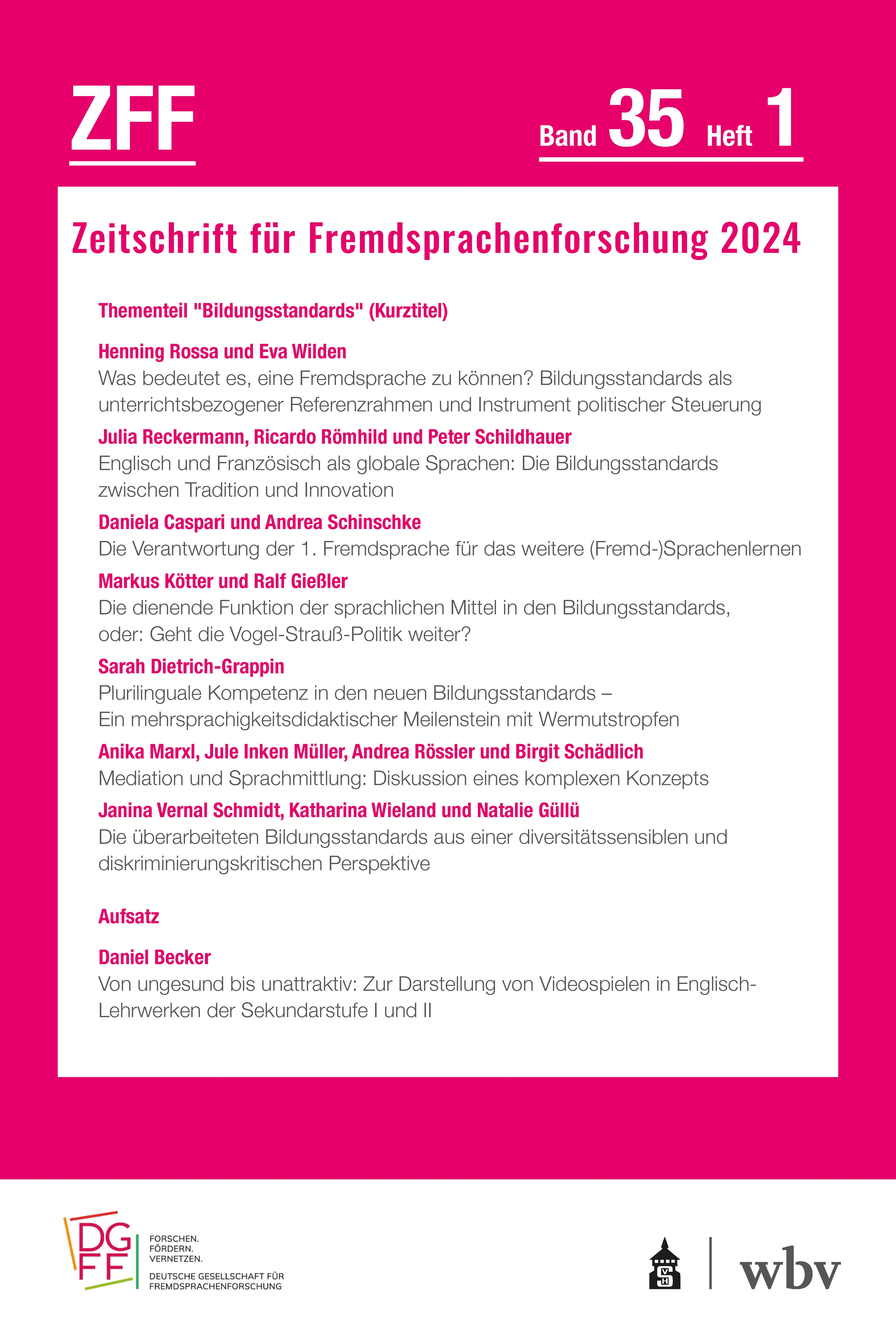 Zeitschrift für Fremdsprachenforschung 1/2024