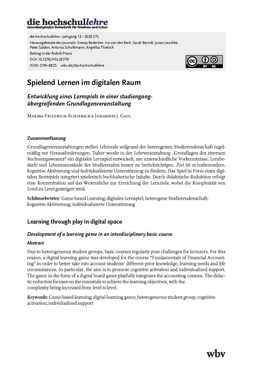 Spielend Lernen im digitalen Raum. Entwicklung eines Lernspiels in einer studiengangübergreifenden Grundlagenveranstaltung