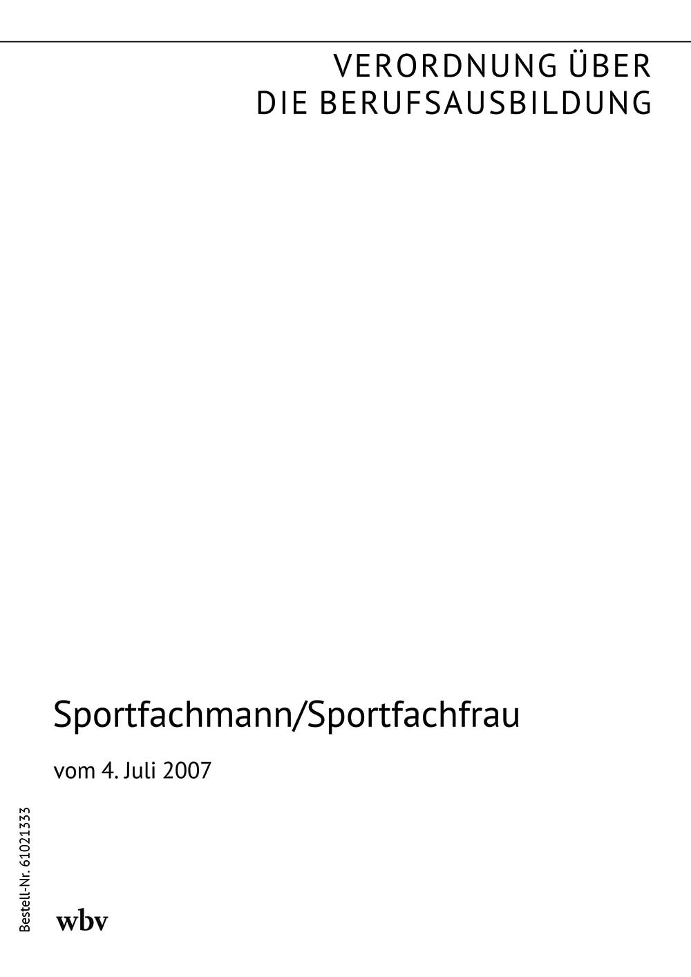 Sportfachmann/Sportfachfrau