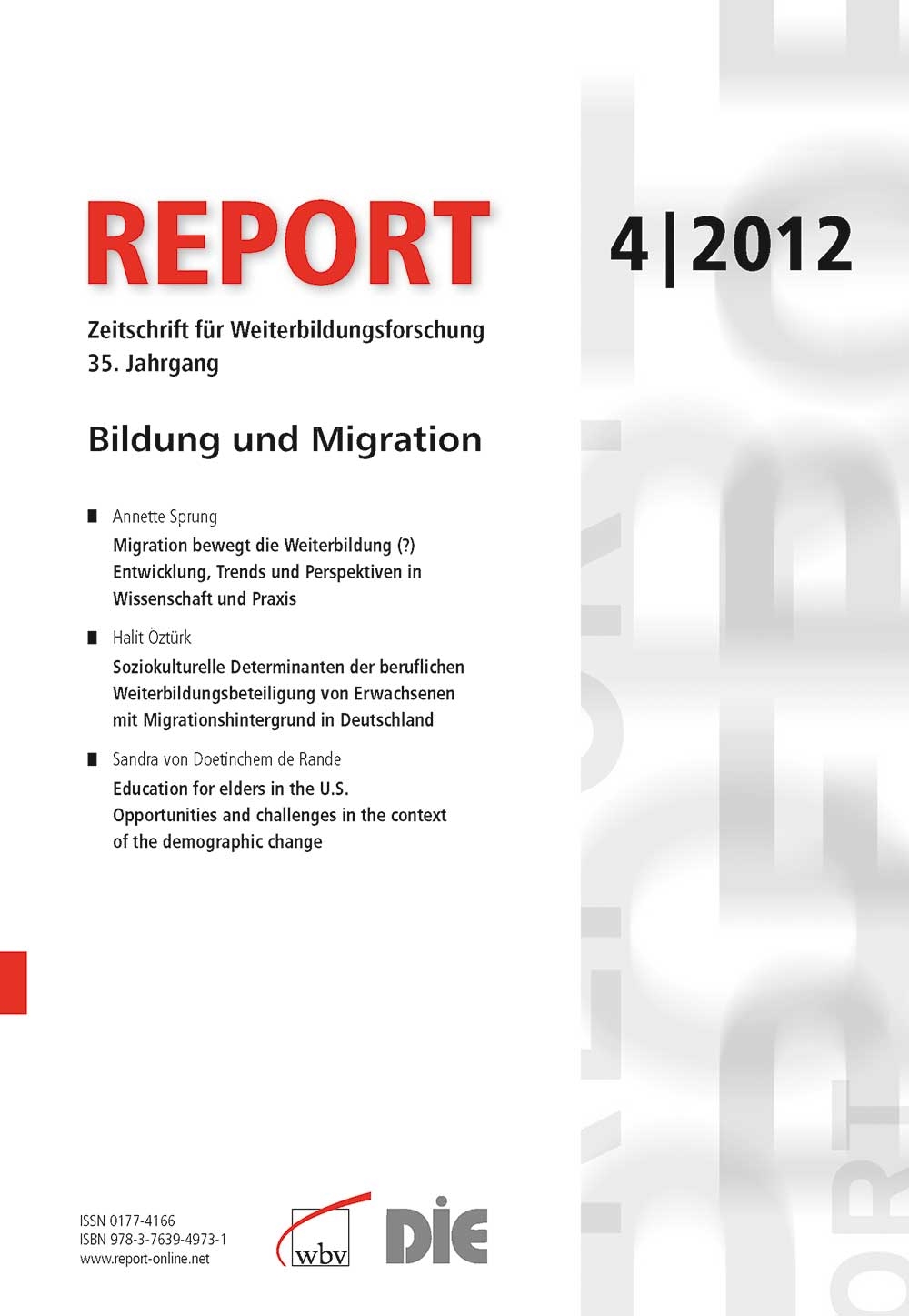 REPORT - Zeitschrift für Weiterbildungsforschung 04/2012