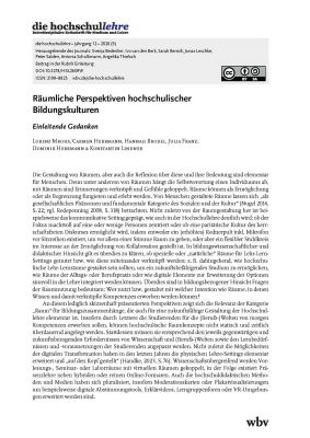 Räumliche Perspektiven hochschulischer Bildungskulturen. Einleitende Gedanken