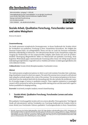 Soziale Arbeit, Qualitative Forschung, Forschendes Lernen und seine Metaphern