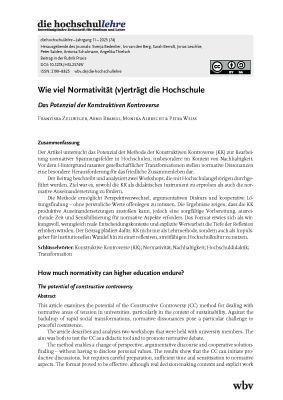Wie viel Normativität (v)erträgt die Hochschule. Das Potenzial der Konstruktiven Kontroverse