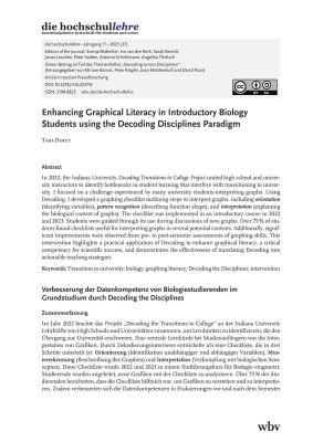 Enhancing Graphical Literacy in Introductory Biology Students using the Decoding Disciplines Paradigm