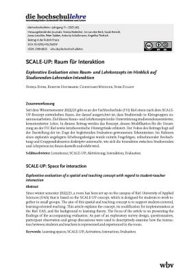 SCALE-UP: Raum für Interaktion. Explorative Evaluation eines Raum- und Lehrkonzepts im Hinblick auf Studierenden-Lehrenden-Interaktion