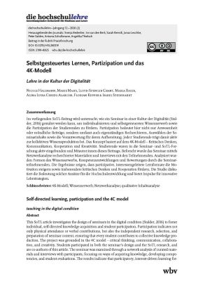 Selbstgesteuertes Lernen, Partizipation und das 4K-Modell. Lehre in der Kultur der Digitalität