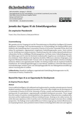 KI-Kompetenzen als Future Skills. Wie können Hochschulen kritischen Umgang mit generativer KI in einem Lernpfad fördern?