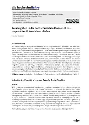 Lernaufgaben in der hochschulischen Online-Lehre – ungenutztes Potenzial erschließen