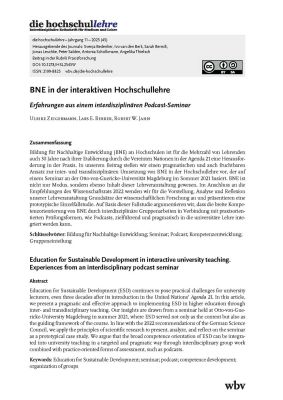 BNE in der interaktiven Hochschullehre. Erfahrungen aus einem interdisziplinären Podcast-Seminar