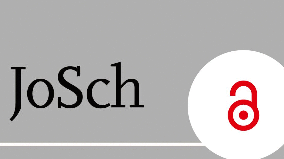 Schriftzug JoSch auf blauem Hintergrund. In der rechten unteren Ecke ist das Open-Access-Logo abgebildet.